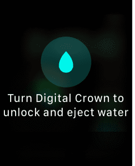 Tournez la couronne numérique pour déverrouiller et expulser l'eau.