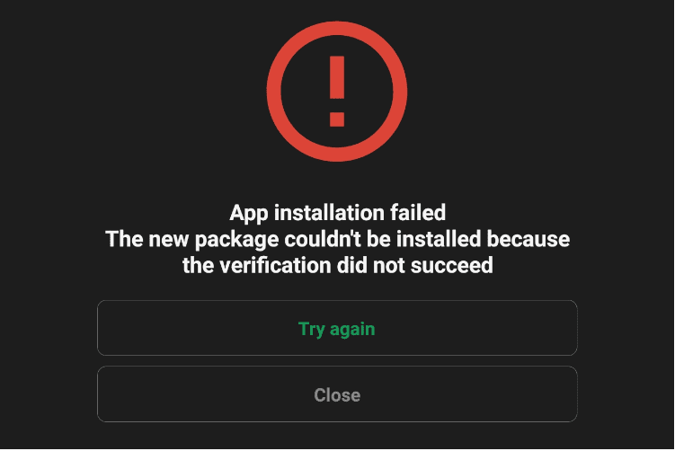 Install apk failed