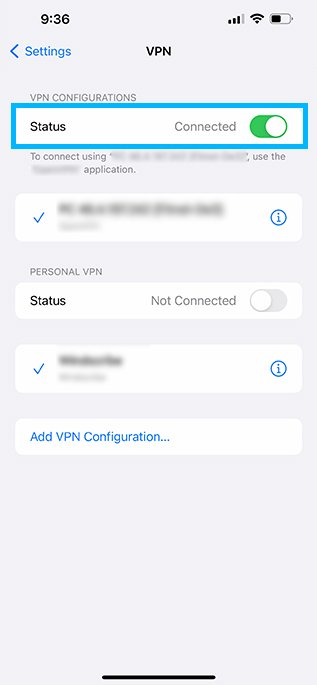 Désactiver le statut VPN