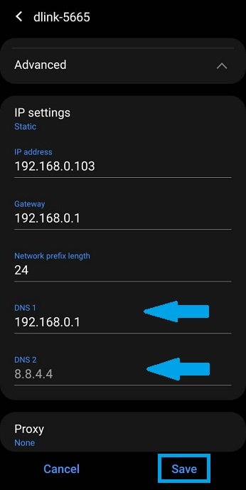 Change DNS Under IP Settings