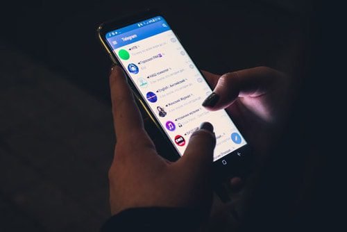 Telegram app on smartphone