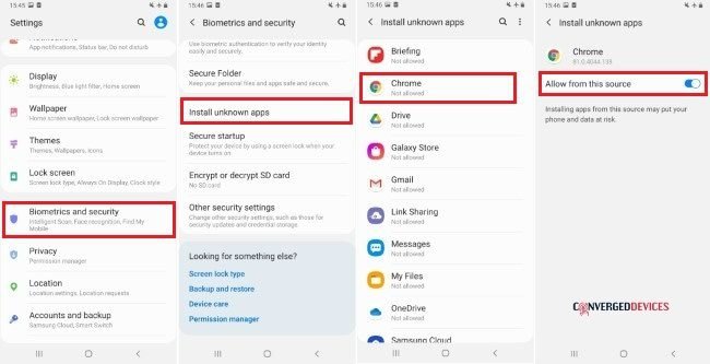 allow install unknown apps on android