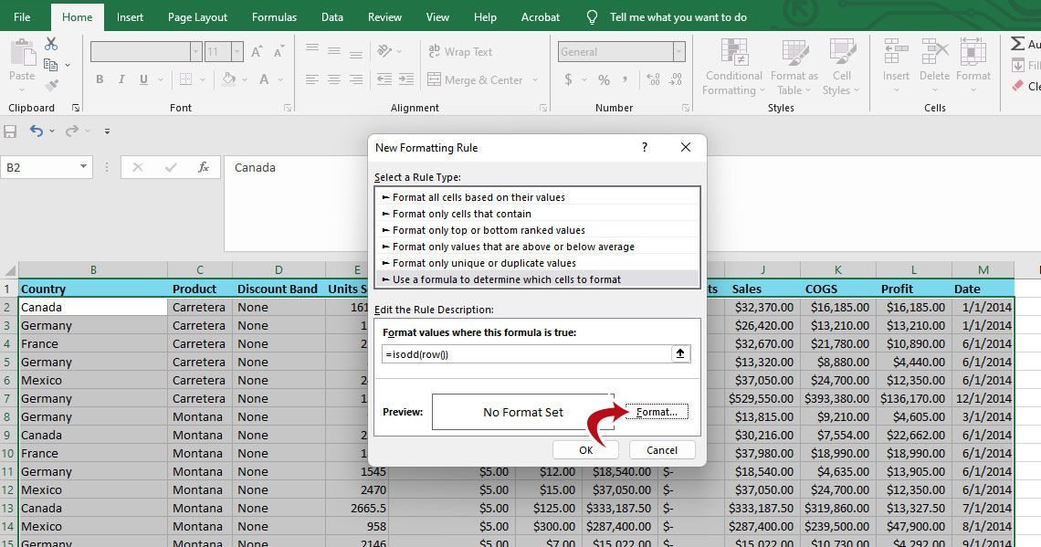 Excel - Nouvelle règle de formatage
