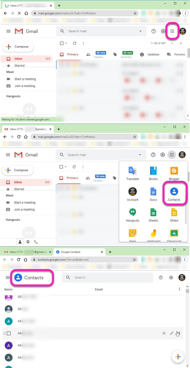 How to see all phone contacts in Gmail