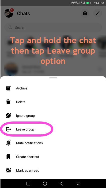 Leave a group chat on Messenger