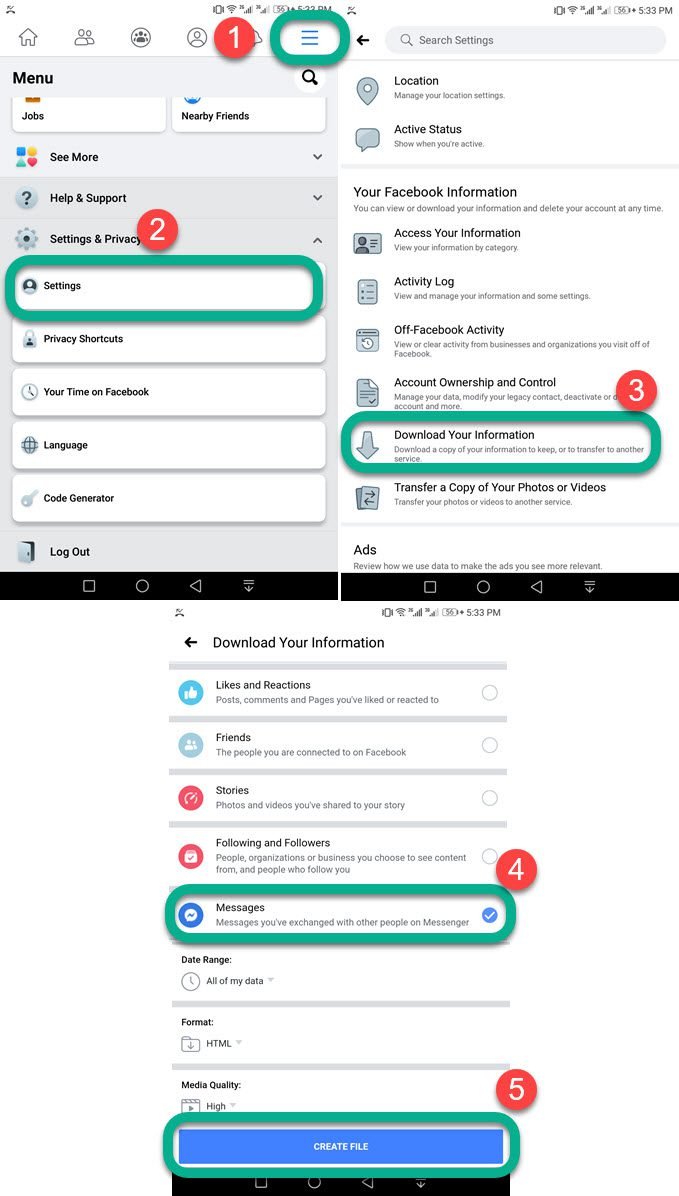 Download Overall Chat History from Facebook Messenger