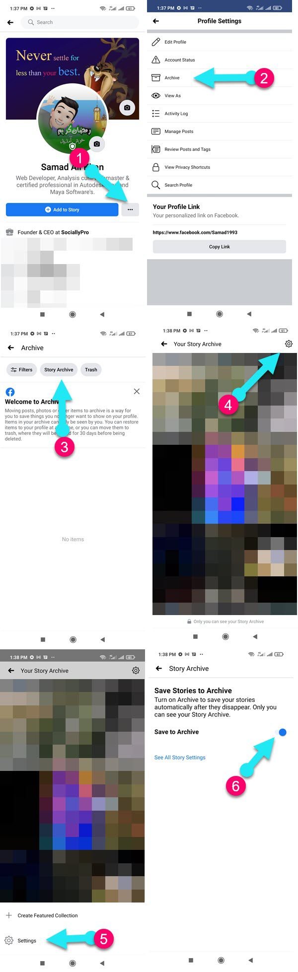 Enable or disable story archive In the latest Facebook app