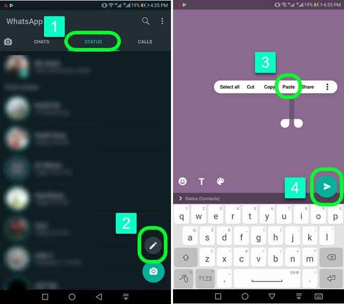 How to Set Empty or Blank WhatsApp Story Status