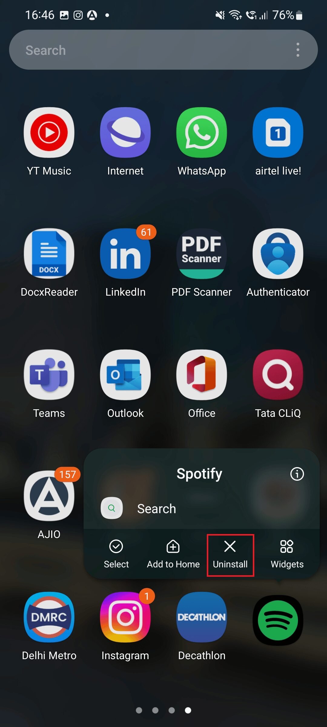 OPTION SUPPRIMER LES APPLICATIONS SPOTIFY SUR ANDROID