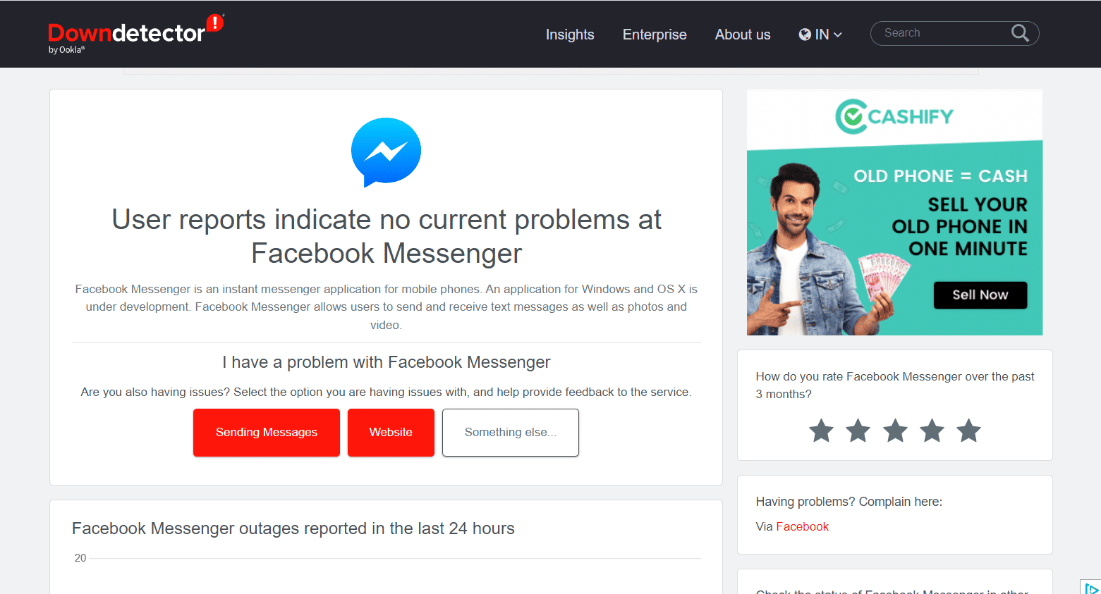 Vérifiez l'état du serveur Messenger.  Les 10 meilleures façons de corriger l'erreur de chargement des médias dans Facebook Messenger