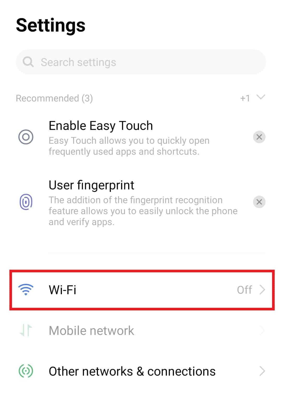 Appuyez sur Wi-Fi.  8 Erreur d'appel Wi-Fi fixe ER01 Certificat invalide