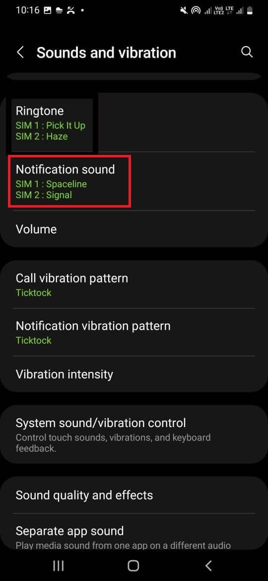 appuyez sur Son de notification.  Comment modifier les sons de notification pour diverses applications sur Samsung