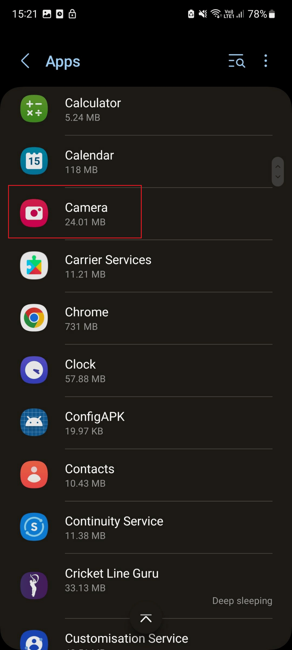 caméra dans l'application s21 |  La caméra Android ne fonctionne pas