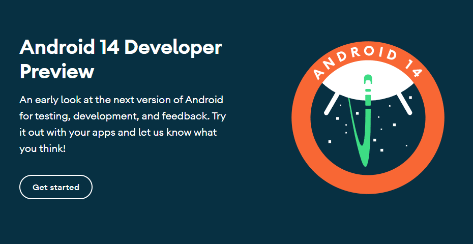 Mode d'aperçu du développeur Android 14