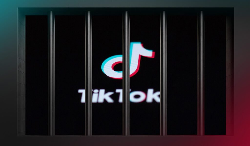 Logo Tiktok derrière les barreaux